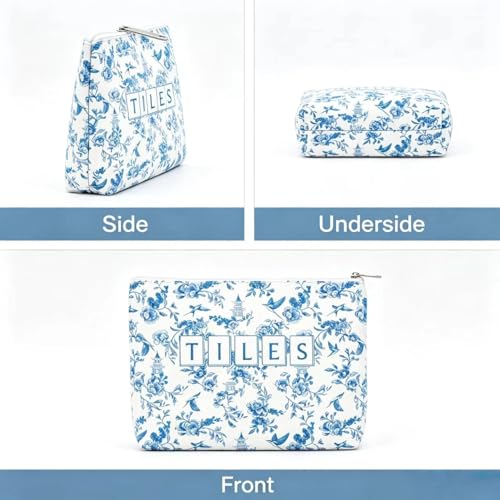 Bolsa American Mahjong para fichas con cierre azul claro miniatura 5