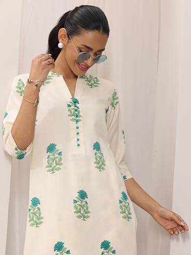 Image of Libas Printed Cotton Straight Kurta with Trouser