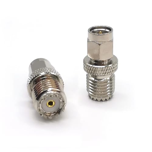 2PCS Adaptador Mini UHF SO239 a SMA coaxial miniatura 3