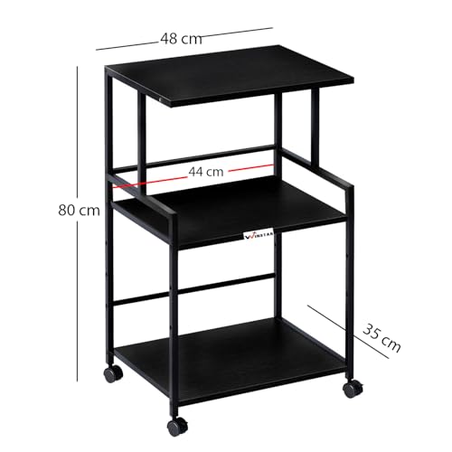 Image of WINSTAR Printer Stand, Solid & Sturdy, Modern Contemporary Look, Space Saving, Made in India (Black, 3 Tier)