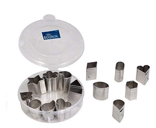 Rolex MINI Pastry & Biscuit Cutters, 13 In 1, Silver