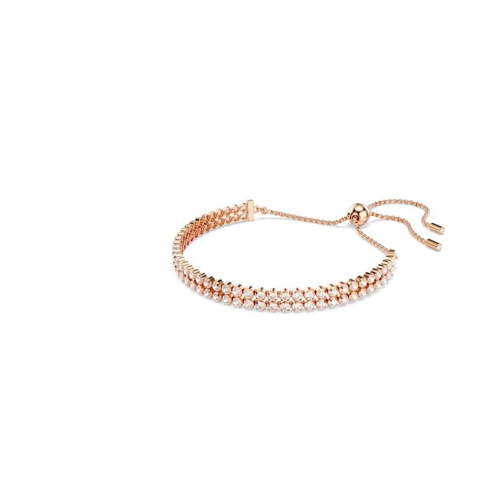 Swarovski Matrix Tennis Bracelet, Clear Round-Cut Crystals in a Rose Gold-Tone Finished Setting, Part of the Matrix Collection