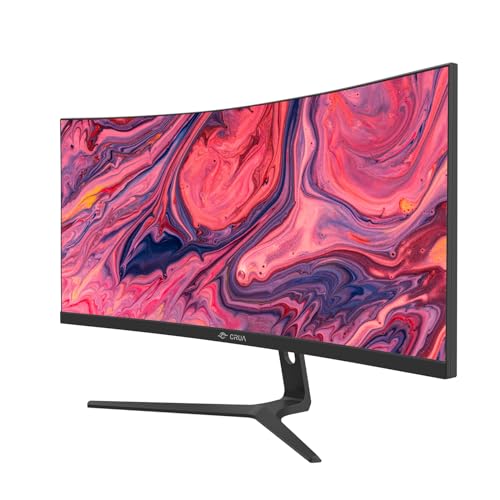 CRUA 30Inch Ultrawide Curved Monitor, 21:9 WFHD(2560x1080P) VA Computer Monitor, 120% sRGB 100HZ 1500R PC Monitors Support FreeSync, Wall-Mounted, with HDMI/DP Display Port-Black