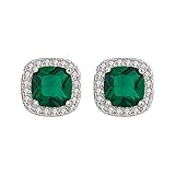 Pendientes de circonita verde para adolescentes y niñas, aretes colgantes modernos, One Size, Metal, Sin piedra preciosa
