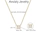 Awvialy Cute Necklaces for Women, Dainty Gold Necklace 14K Gold Plated Diamond Pendant Necklace Simple Gold Choker Necklaces for Women Trendy Fashion Gold Jewelry for Women