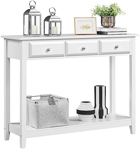 Yaheetech Console Table with 3 Drawers, 42" Entryway Table with Storage ...