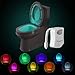 Produktbild Powerole 1 Stück Toilette Licht WC-Nachtlicht, PIR-Bewegungssensor Lichtsensor, wasserdicht LED-Waschraum, 8 Fabre Beleuchtung Nachtlicht, batteriebetrieben, für Kinder Badezimmer Hause