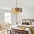 MWZ Farmhouse Drum Chandeliers for Dining Room, 5-Light Rustic Metal Woodgrain Indoor Pendant Light Kitchen Island Over Table, D19''Adjustable Hanging Ceiling Lamp for Hallway Entryway Foyer