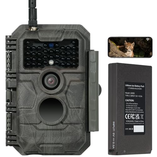 GardePro E6P Fotocamera da Caccia, WIFI, Batteria Ricaricabile da 8000mAh, 64MP 1296P, Ampio Campo...