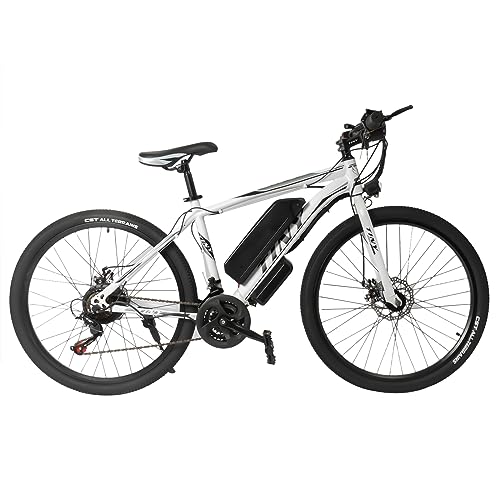 jiumxliu Bicicleta eléctrica de montaña de 26 pulgadas con alcance desmontable, 24 km de alcance, bicicleta eléctrica de 21 velocidades con pantalla LCD para hombre y mujer