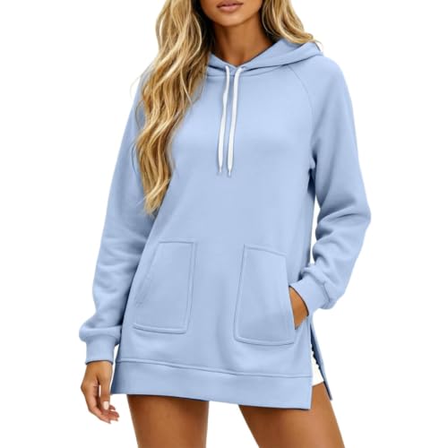 Image of Womens Warmy Sweatshirt Oversized Hoodie Dress With Pockets | Shirt Dresses For Women 2026 Women'S Fashion Hoodies & Sweatshirts Lightweight Hoodies For Ladies