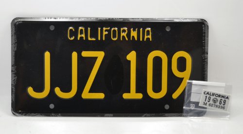 McQUEEN"Bullitt" 1968 FORD MUSTANG"NUMBER PLATE" �}�b�N�C�[�� �u�u���b�g�v 1968 �t�H�[�h��}�X�^���O ���v���J�i���o�[�v���[�g �uJJZ 109�v