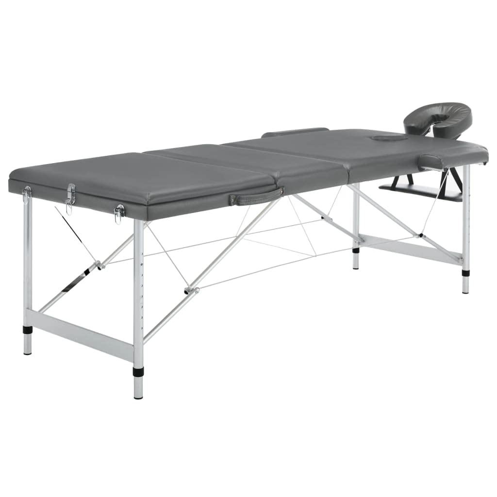 Generisch Massagetisch mit 3 Zonen Aluminiumrahmen Anthrazit 186×68 cm,Gesundheit & Schönheit,Körperpflege,Massage & Entspannung,Massagetische,16.5KG,110175