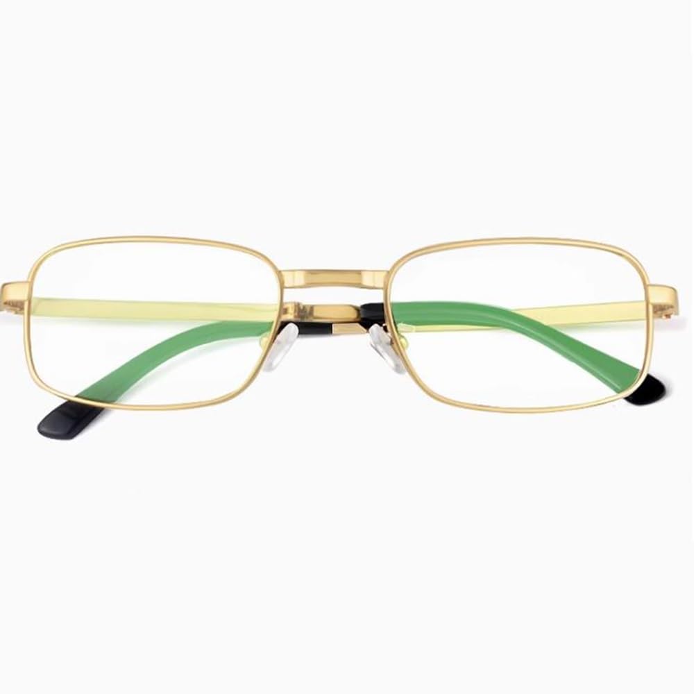 Plegables Gafas de Lectura Fotocromáticas Gafas de Sol Mini portátiles Gafas de computadora Moda Gafas Titanio(Dorado,+2.0)(+1.5)