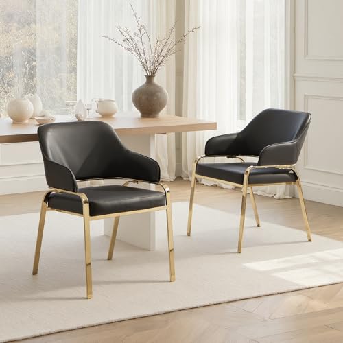 【Design Moderna e Lussuosa】Queste sedie da pranzo incarnano un'estetica sofisticata e moderna con una silhouette slanciata che emana un lusso discreto. La loro forma minimalista ed elegante aggiunge un tocco di raffinatezza e eleganza a qualsiasi sala da pranzo.