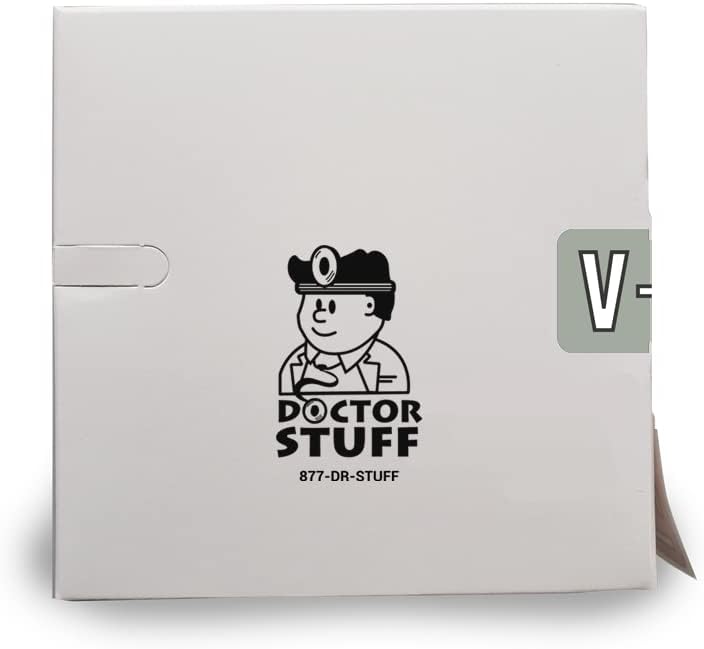 Doctor Stuff - File Folder Labels, Alphabet Letter V, Barkley/Sycom FABKM - BXAM Series Compatible Alpha Stickers, Gray, 1" x 1-1/2", 500/Roll