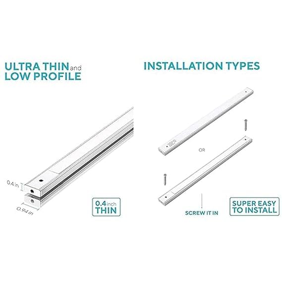 Image of LED Profile Light for Cabinet, Wardrobe, Closets, Cupboard, Kitchen (Warm White, 1Foot, 4Watt) (4FT)