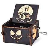Aokely Before Christmas Music Box, Engraving Nightmare Musical Box Melody Plays This is Halloween Home Decor for Halloween Valentine's Day Christmas