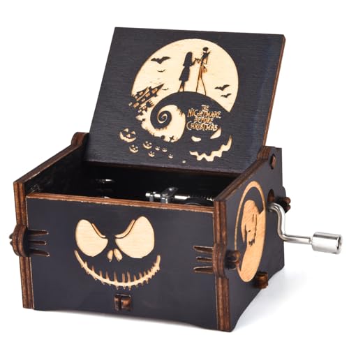 Aokely Before Christmas Music Box,Engraving Nightmare Musical Box Melody Plays This is Halloween Home Decor for Halloween Valentine's Day Christmas - image 1