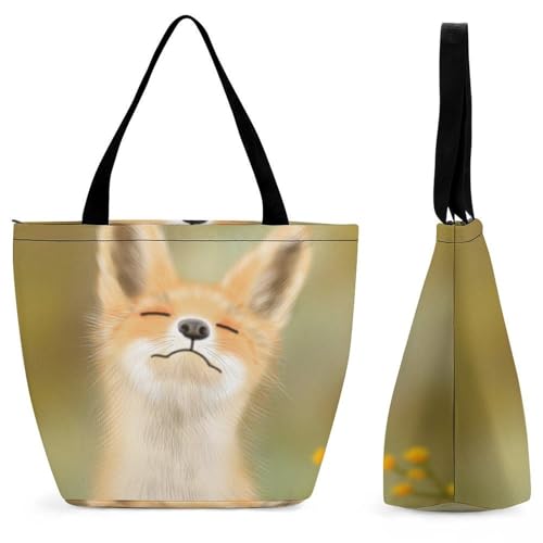 Sac renard pour femme grand cabas bandoulière de voyage 28.5x18x32.5cm