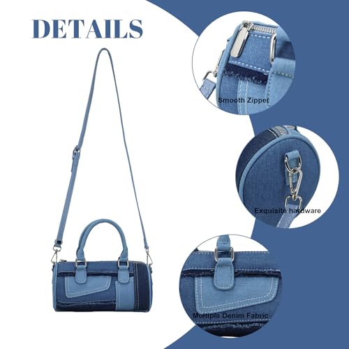 Shoulder Bags for Women Denim Purse Patchwork Crossbody Evening Handbag Clutch4