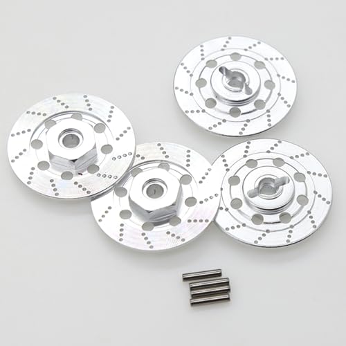 Chanmoo 1/10 RC Aluminum Alloy 12mm Hex Drift Wheels Rim Tires Hub Brake Disc Compatible with 1/10 RC On Road Rally Touring Racing Street Car Traxxas...