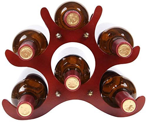 Soporte para Botellas de Vino de Madera Maciza Rojo Oscuro 6 Botellas miniatura 6