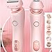 Livora Electric Shaver for Women,2 in 1 Wet & Dry Painless Hair Removal with 2 Removable Heads,with Removable Head for Leg Arm Underarm Bikini Area,IPX7 Waterproof(Pink)