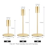 Set of 6 French Gold Taper Candle Holders Candlestick Holders, Decor Candle Stick Candle Holder for Table or Mantel Centerpiece, Wedding, Dinning, Party Home Decor - Image 2