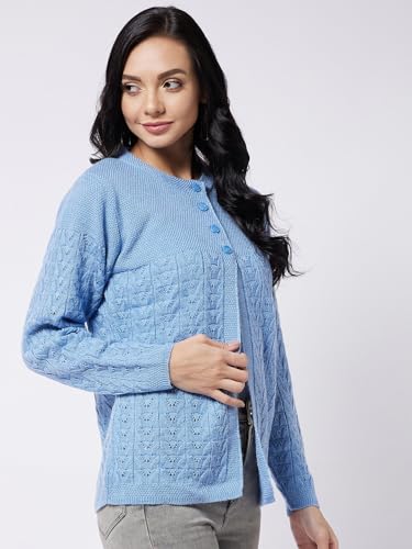Image of Modeve Self Design Round Neck Casual Women Sweater||Winterwear||