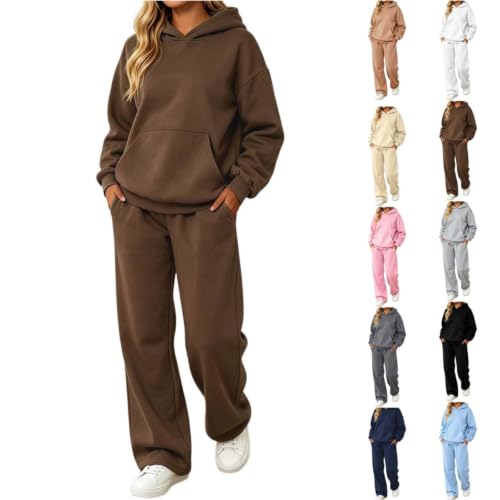 Womens Sweatsuits 2 Piece Set Long Sleeve Hoodie & Baggy Sweatpants Outfit | Fall 2 Piece Sets for Women 2026, Loose Fit, Oversized, Hooded Sweatshirt and Sweat Pants, Athletic, Winter Casual Loungewear - image 1