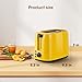 iSiLER 2 Slice Toaster, 1.3 Inches Wide Slot Bagel Toaster with 7 Shade Settings and Double Side Baking, Removable Crumb Tray, Defrost Cancel Function Yellow