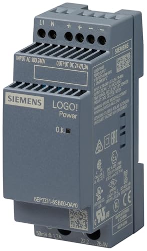 6EP3331-6SB00-0AY0 | SIEMENS LOGO! POWER POWER SUPPLY UNIT, 100-240VAC INPUT, 24VDC OUTPUT, 1.3A