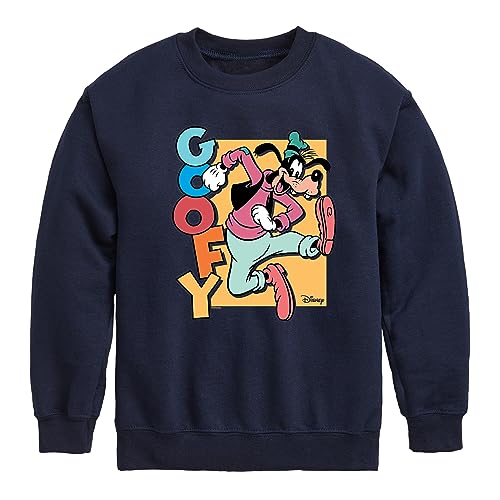 Disney - Goofy - Toddler & Youth Crewneck Fleece Sweatshirt - Size Small Navy