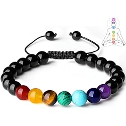 Pulseras Curativas Para Mujer XIANNVXI Pulsera de piedras curativas para hombre y mujer, pulsera de perlas naturales, piedras preciosas naturales, cristales curativos, doble capa, cuerda ajustable, pulseras de amistad, Einzelne