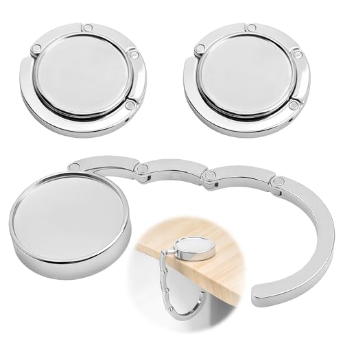 Shingidea 3pcs Non-Slip Bag Hooks for Table, Lightweight Foldable Handbag Hook Hanger, Portable Purse Bag Holder, Suitable for Restaurant Cafe Classroom Office Home Travel