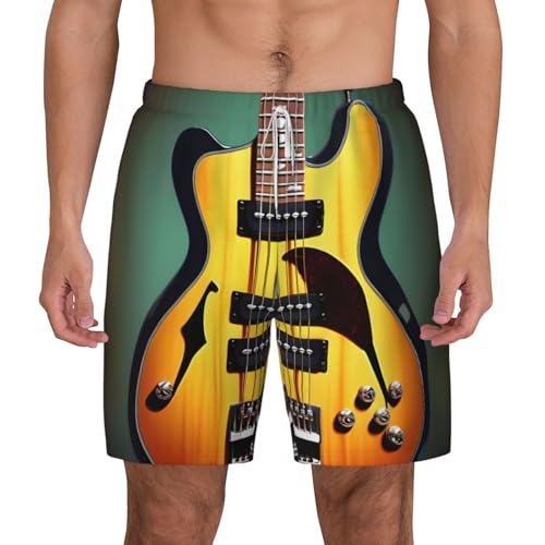 Short de bain respirant et léger pour homme avec imprimé guitare musique