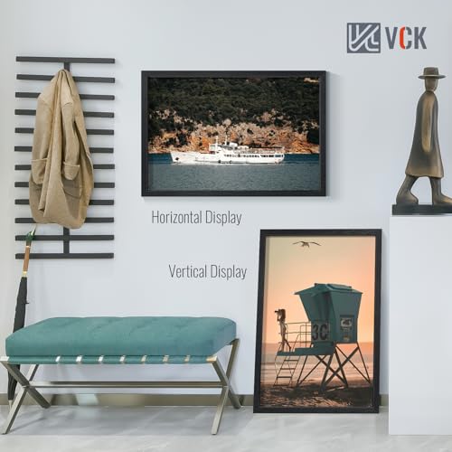 Image of VCK 24x36 Poster Frames - Black, Wide Border Solid Wood Frame, Display Pictures in Horizontal and Vertical, for Home, Office, Gallery, Woodgrain Series, Wall Hanging, 2 Pack