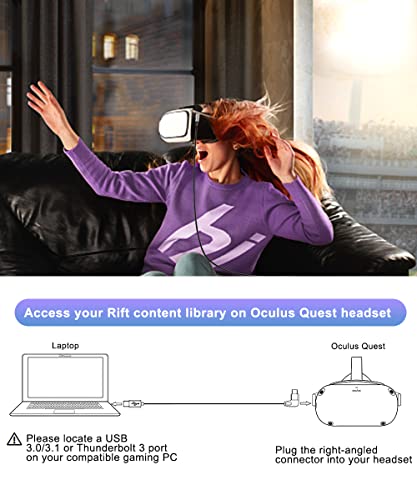 Basesailor Link Cable 16.5Ft,Usb A 3.0 To Type C 5Gbps Vr Charging Charger Cord,Right-Angled Usbc Connector Virtual Reality Headset Pc Computer Gaming Wire Compatible With Oculus Meta Quest Pro 1 2,16 #TOP4