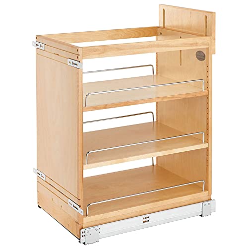 Rev-A-Shelf - 448-BCSC-14C - 35,5 cm wyciągany drewniany organizer do szafki z suwakami Blum Softclose