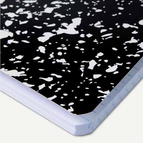 Amazon Basics Composition Notebook, College Ruled, 100 Sheets, 9.75" x 7.5", Marble Black, 12-Pack view 3