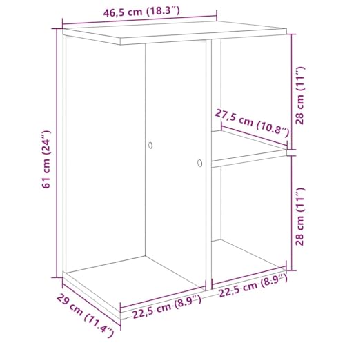 Table de chevet aspect chêne noir avec 3 compartiments de rangement - Lot de 2 - 4