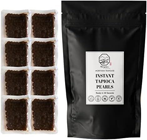 Instant Tapioca Pearls Boba Balls coated with Brown Sugar | 8 Packs (each 50g) | For Bubble Tea, Pudding, Milkshake, Frappe and Bakery | No Preservatives, No Refrigeration needed by Moriyama Teahouse