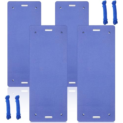 Threlaco 4 Pcs EVA Boat Fender 3 Layer EVA Foam Boat Bumpers Fenders with Ropes Flat Fender Prevent Vessel Scratches for Pontoon Boat Bass Boat and Jon Boat, 19.7