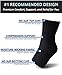SB SOX Compression Ankle Brace (1 Pair) – Ankle Support Sleeve for Men & Women – Relief for Achilles, Sprains, Plantar Fasciitis (Solid Black, Large)