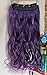 Long Thick One Piece Wavy Purple Clip in Hair Extensions 20