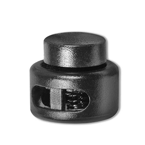 DYZD Double Hole Cord Lock Stoppers Plastic Spring Stop (Black,10 PCS)
