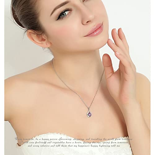 Collier géométrique argent 925 et zircon violet pour style quotidien
