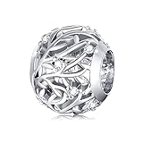 BISAER 925 Sterling Silver Openwork Charms Vine Beads Charm for Bracelets Jewelry Gifts