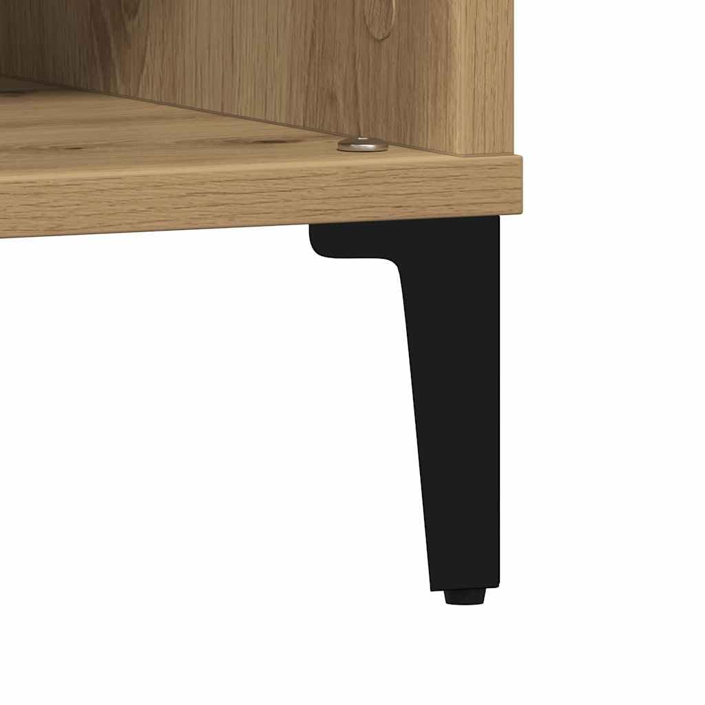 Mesa de centro Artisan roble 60 x 60 x 30 cm robusta mesa de madera con estante diseño moderno para salón sofá auxiliar pequeño compacto